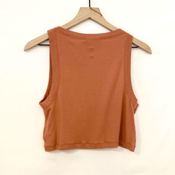 NWT All Saints Cropped Racerback Rina Tank Top Size 10 Medium Tainted Pink - Picture 5 of 8